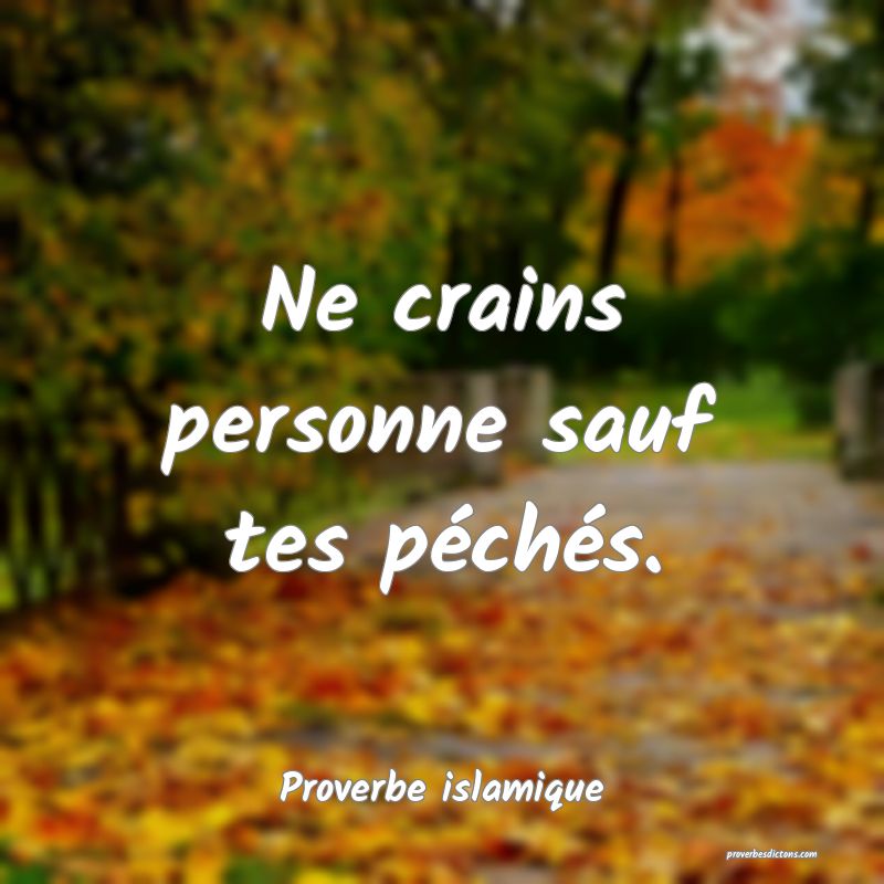 Ne crains personne sauf tes péchés.
