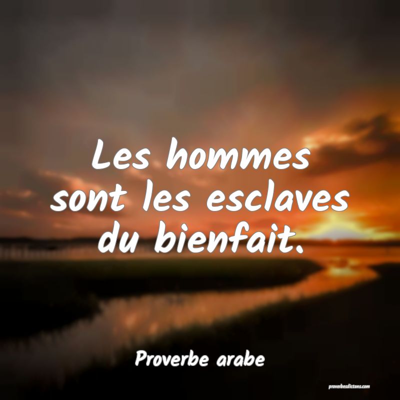 Les hommes sont les esclaves du bienfait.

