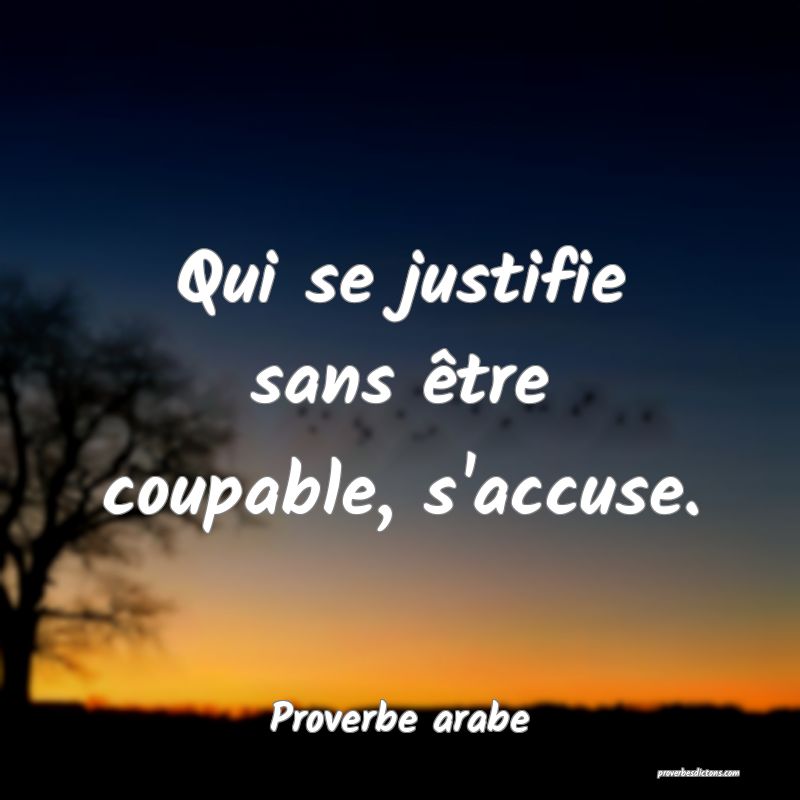Qui se justifie sans être coupable, s'accuse.
