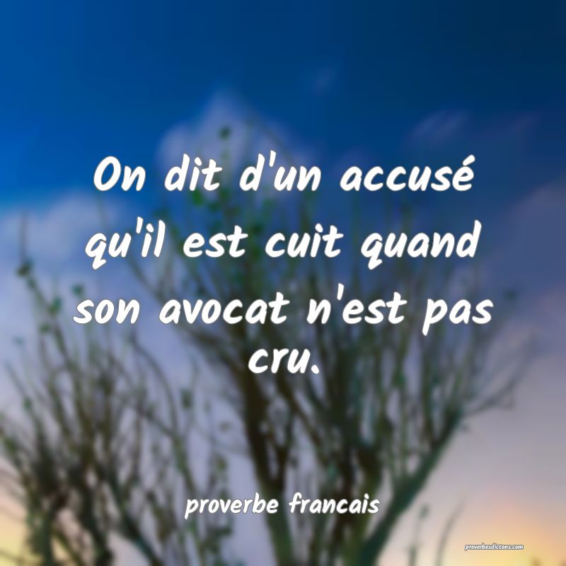 On dit d'un accusé qu'il est cuit quand son avocat n'est pas cru.