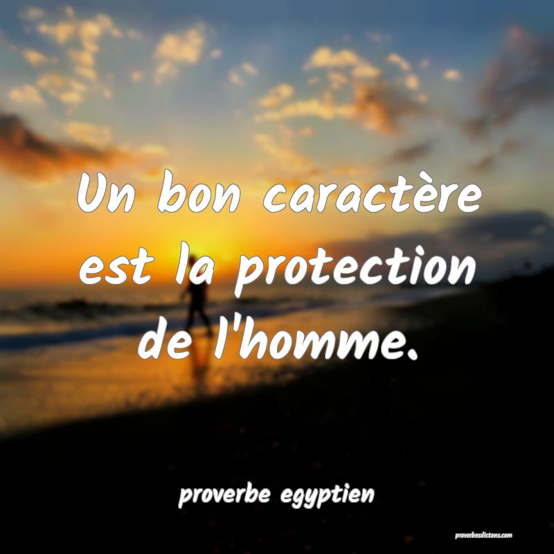 Un bon caractère est la protection de l'homme.