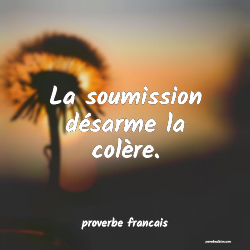 La soumission désarme la colère.