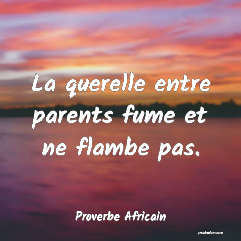 La querelle entre parents fume et ne flambe pas.
