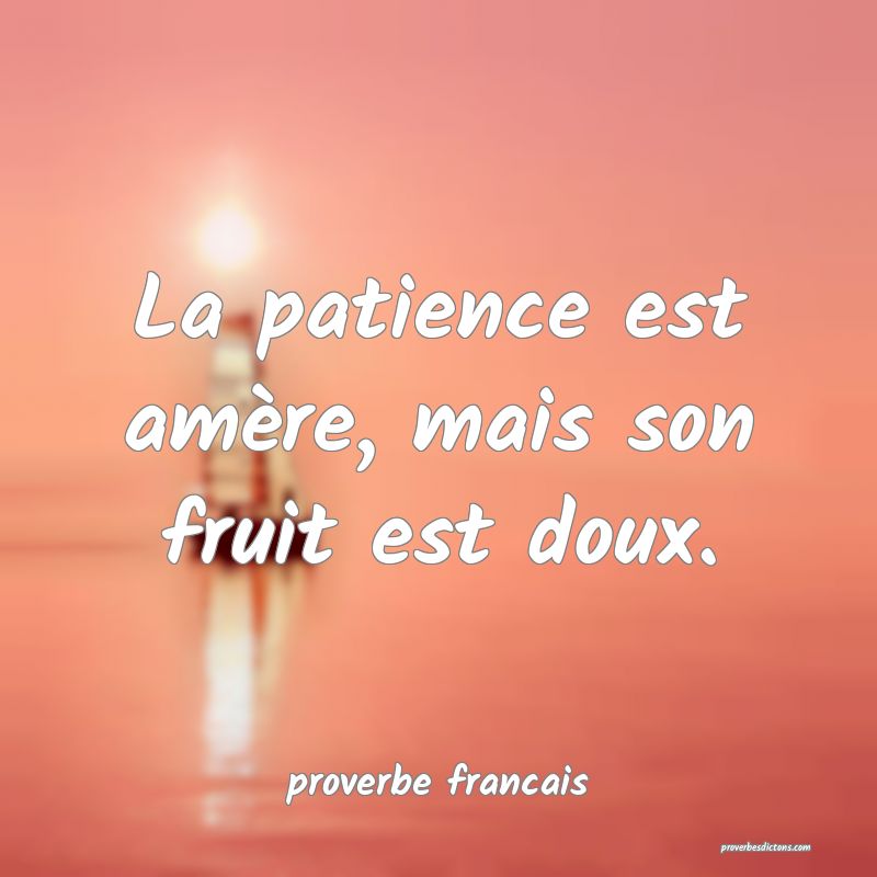 La patience est amère, mais son fruit est doux.
