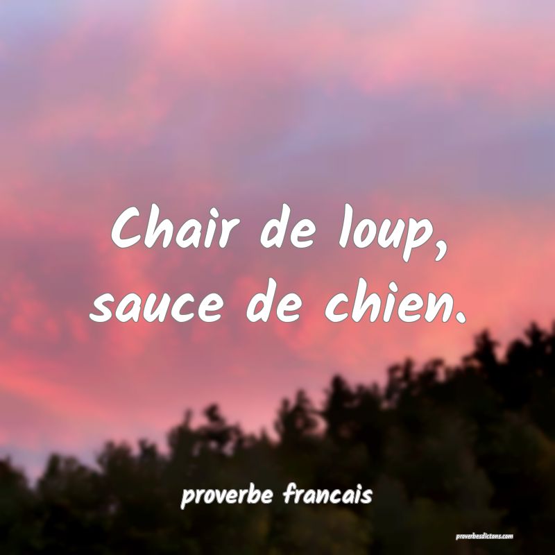 Chair de loup, sauce de chien.