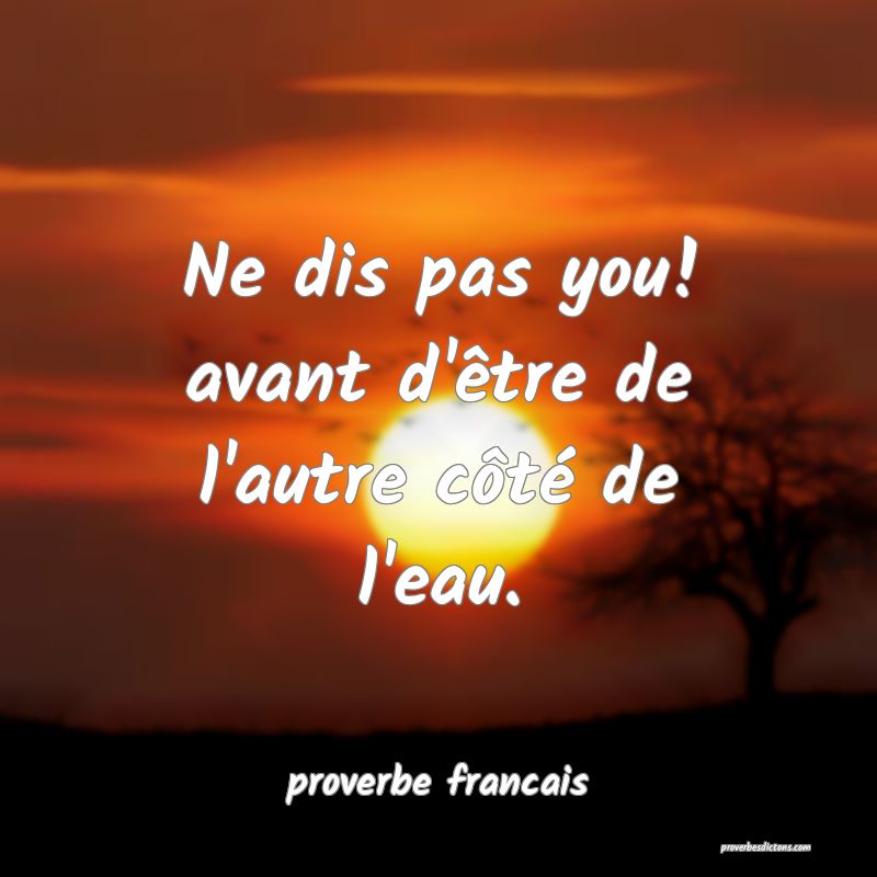 Ne dis pas you! avant d'être de l'autre côté de l'eau.