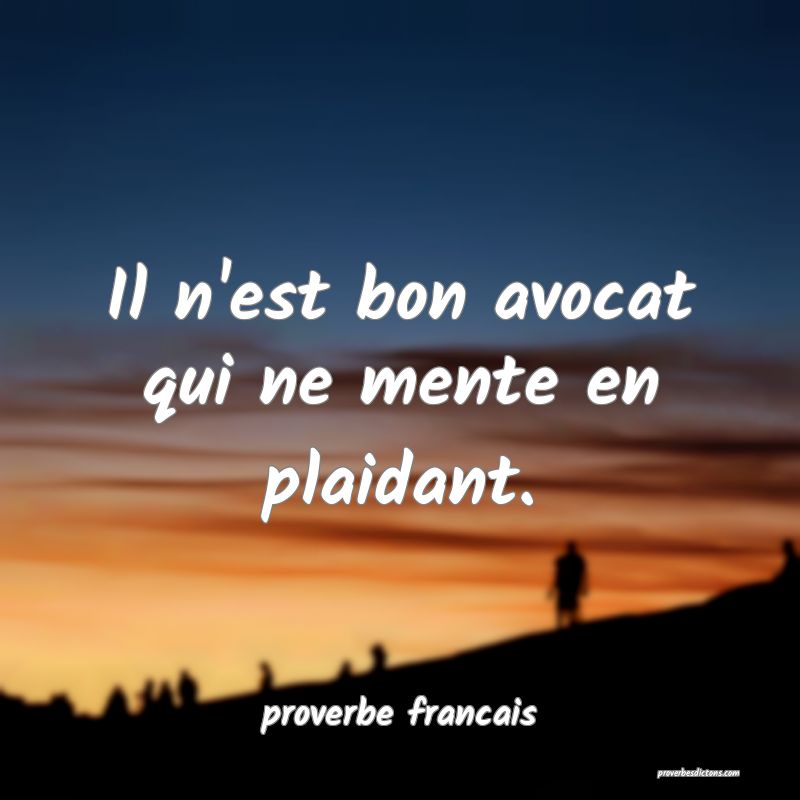 Il n'est bon avocat qui ne mente en plaidant.