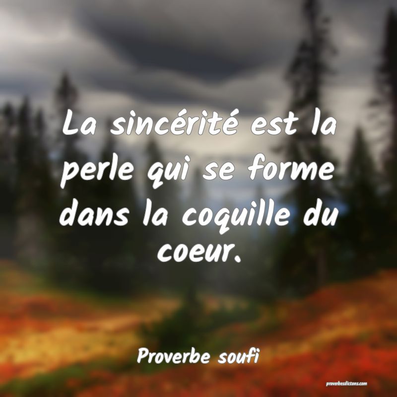 La sincérité est la perle qui se forme dans la coquille du coeur.