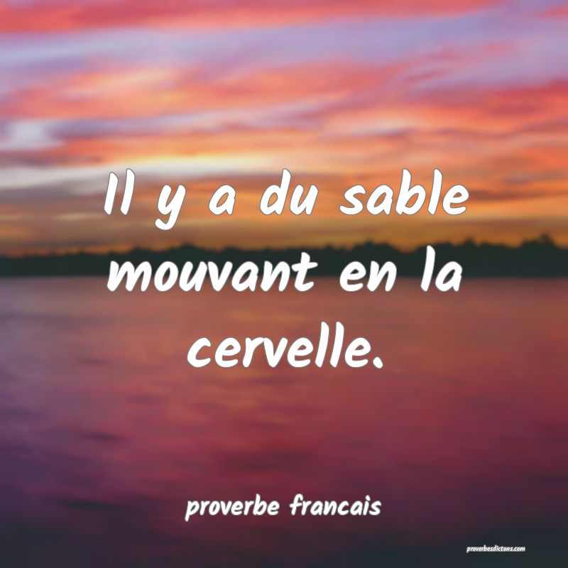 Il y a du sable mouvant en la cervelle.