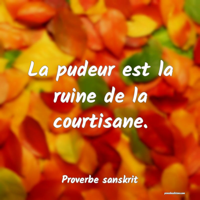 La pudeur est la ruine de la courtisane.
