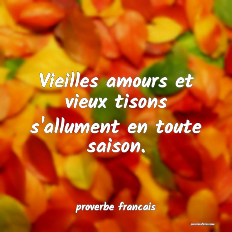 Vieilles amours et vieux tisons s'allument en toute saison.