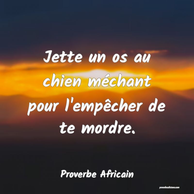 Jette un os au chien méchant pour l'empêcher de te mordre.