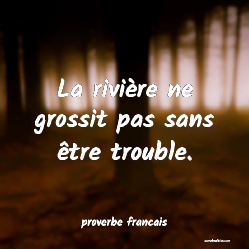 La rivière ne grossit pas sans être trouble.