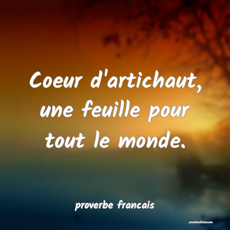 Coeur d'artichaut, une feuille pour tout le monde.