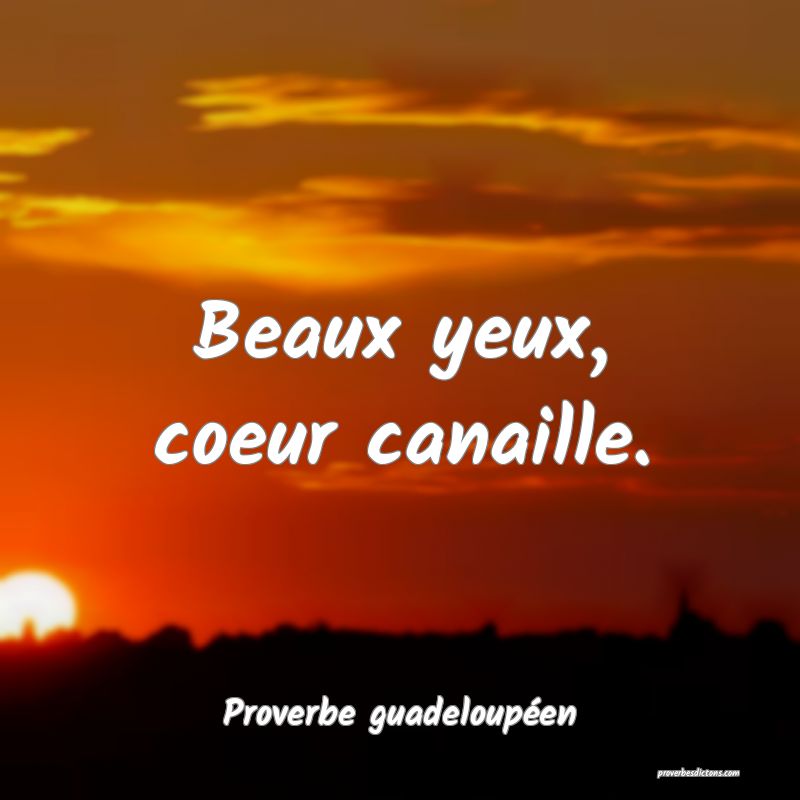 Beaux yeux, coeur canaille.