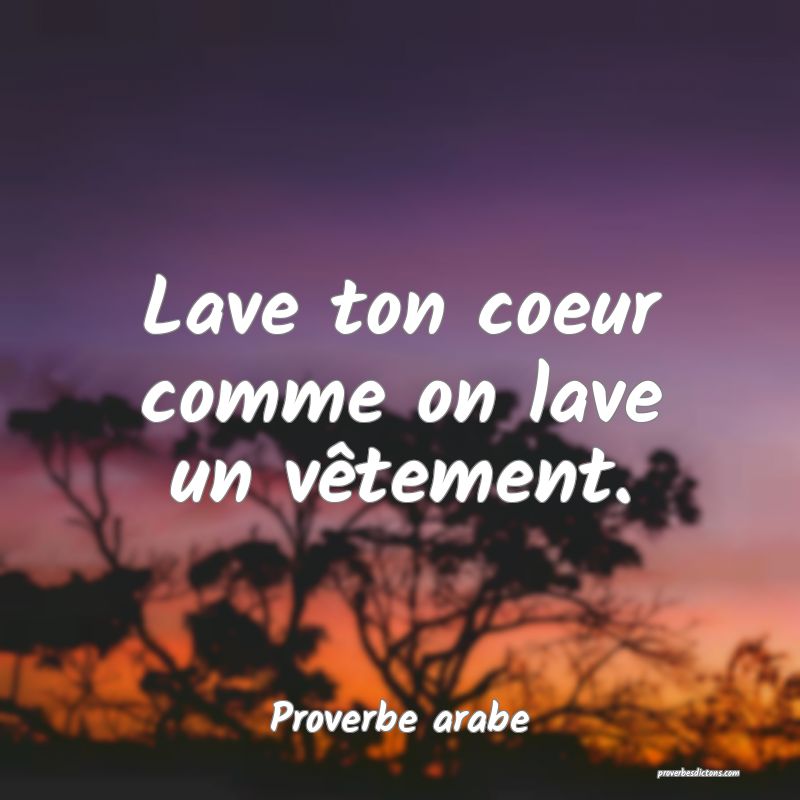 Lave ton coeur comme on lave un vêtement.