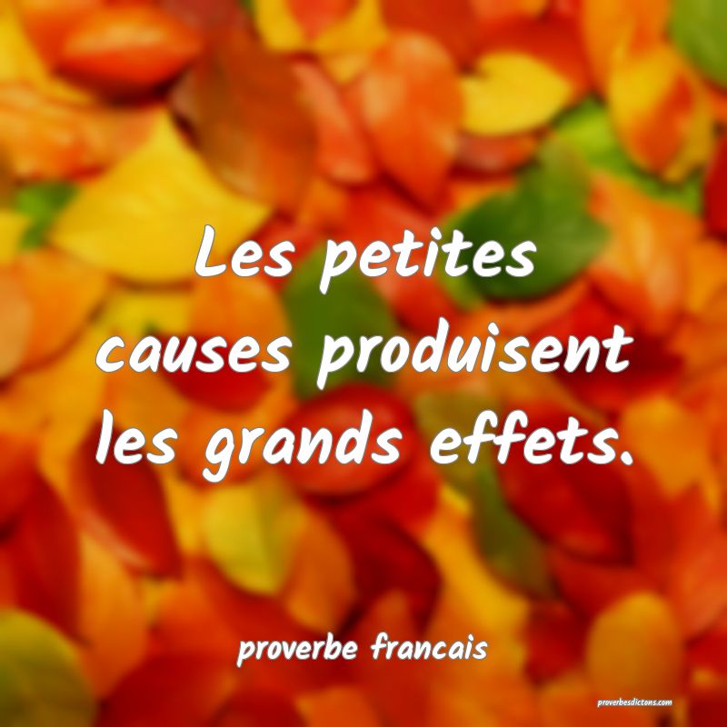 Les petites causes produisent les grands effets.
