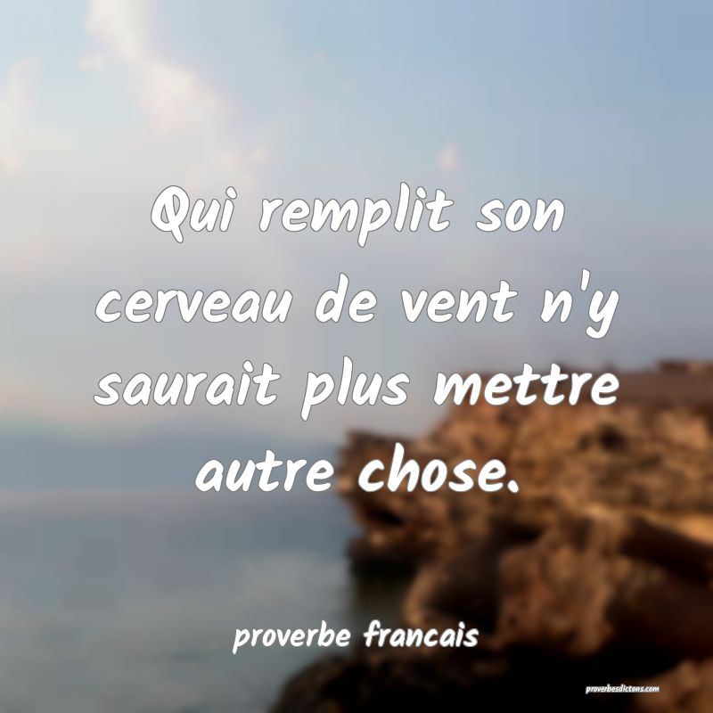 Qui remplit son cerveau de vent n'y saurait plus mettre autre chose.