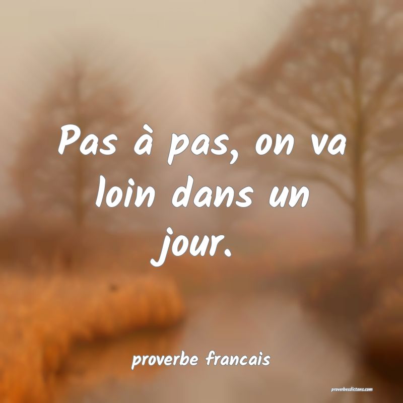 Pas à pas, on va loin dans un jour.