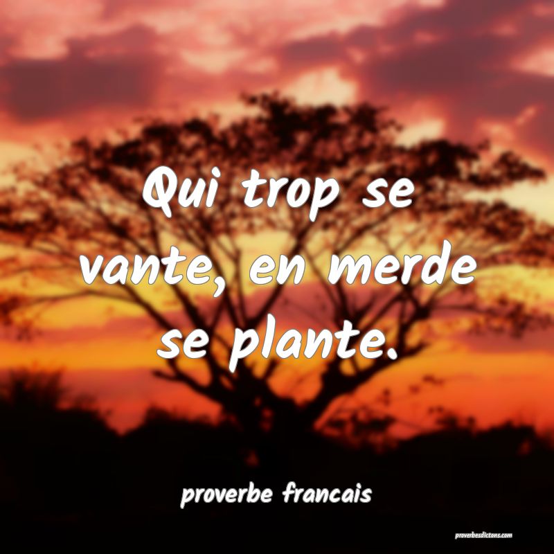Qui trop se vante, en merde se plante.