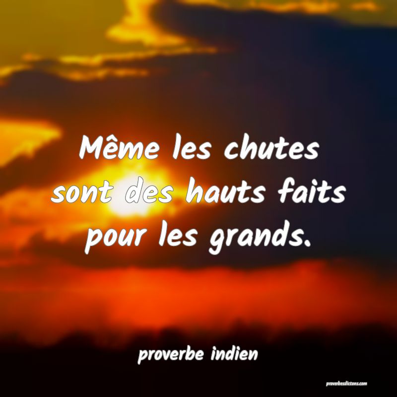 Même les chutes sont des hauts faits pour les grands.