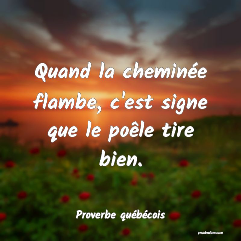  Quand la cheminée flambe, c'est signe que le poêle tire bien.