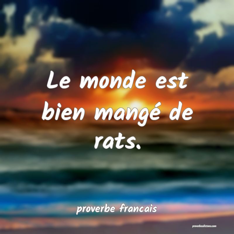 Le monde est bien mangé de rats.