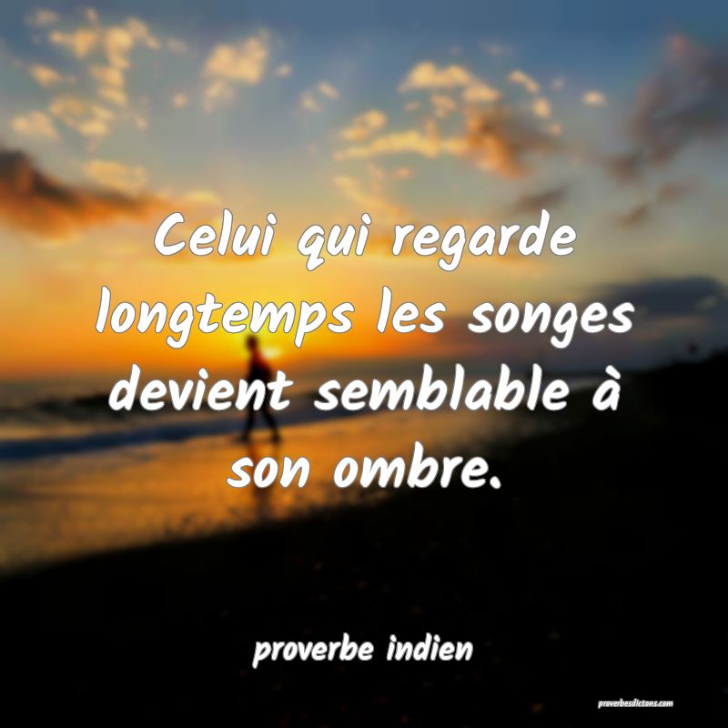 Celui qui regarde longtemps les songes devient semblable à son ombre.