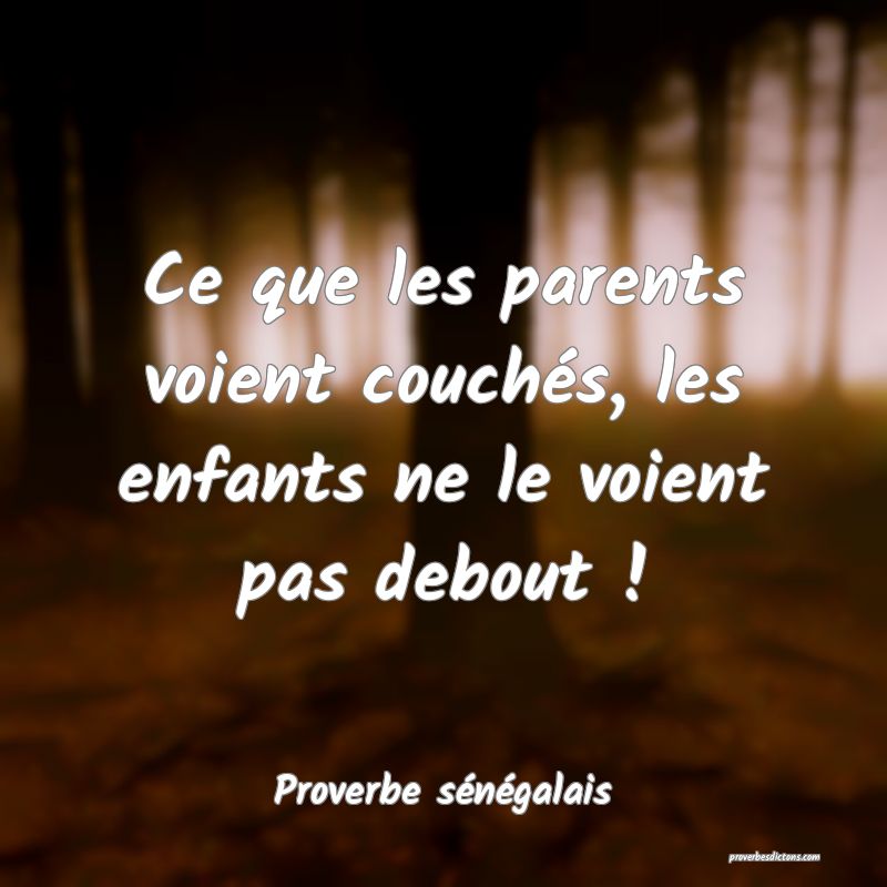  Ce que les parents voient couchés, les enfants ne le voient pas debout !