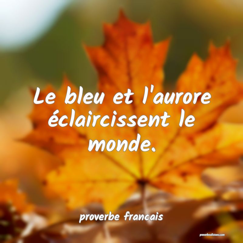 Le bleu et l'aurore éclaircissent le monde.