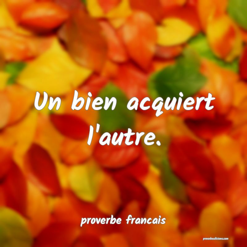 Un bien acquiert l'autre.