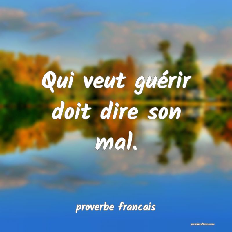 Qui veut guérir doit dire son mal.