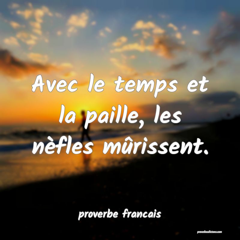 Avec le temps et la paille, les nèfles mûrissent.