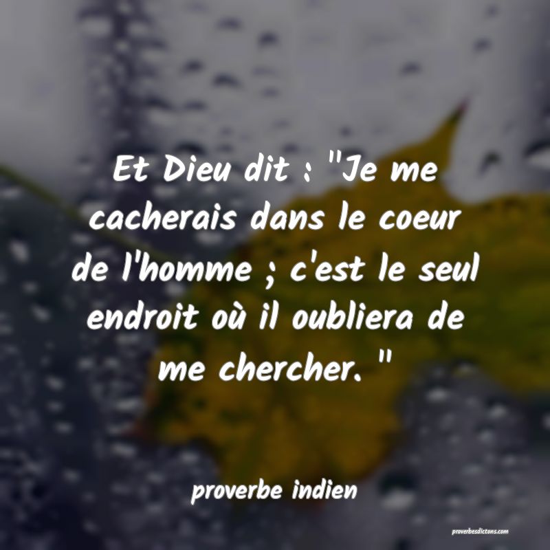 Et Dieu dit : 