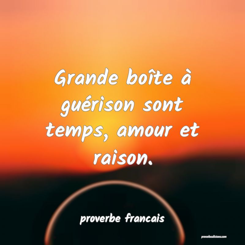 Grande boîte à guérison sont temps, amour et raison.