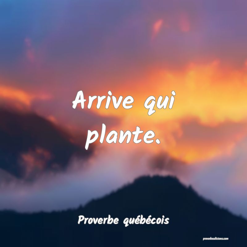  Arrive qui plante.