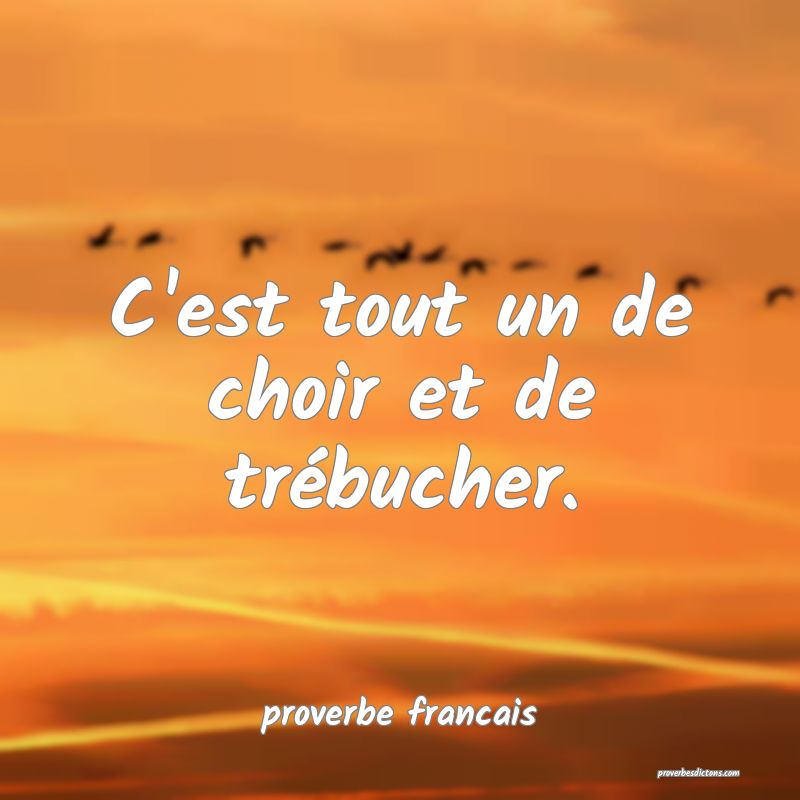 C'est tout un de choir et de trébucher.
