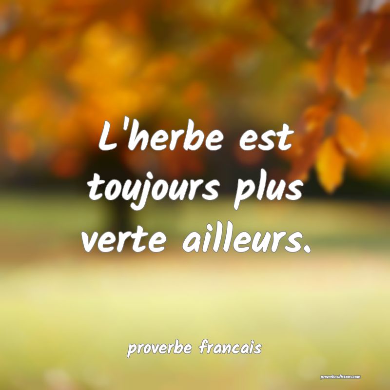 L'herbe est toujours plus verte ailleurs.