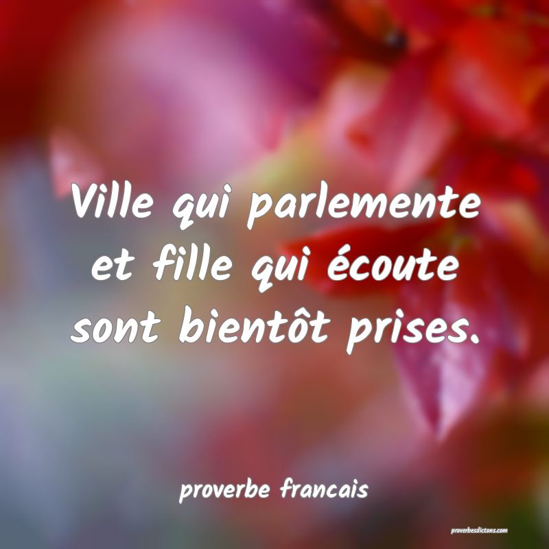 Ville qui parlemente et fille qui écoute sont bientôt prises.