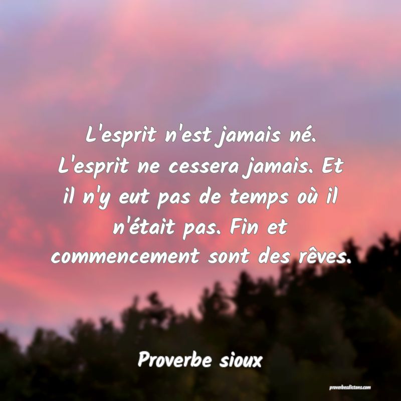 L'esprit n'est jamais né. L'esprit ne cessera jamais. Et il n'y eut pas de temps où il n'était pas. Fin et commencement sont des rêves.