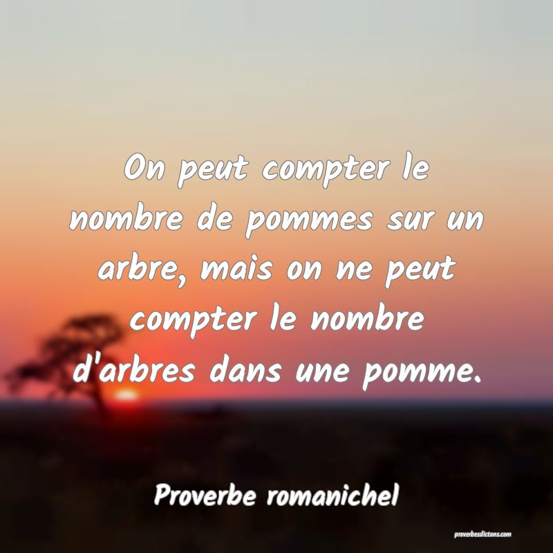 On peut compter le nombre de pommes sur un arbre, mais on ne peut compter le nombre d'arbres dans une pomme.