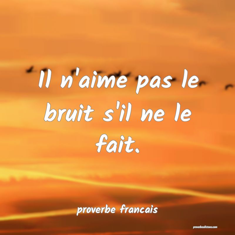 Il n'aime pas le bruit s'il ne le fait.