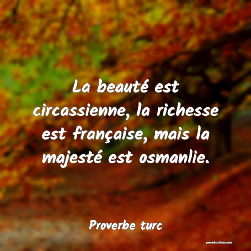 La beauté est circassienne, la richesse est française, mais la majesté est osmanlie.