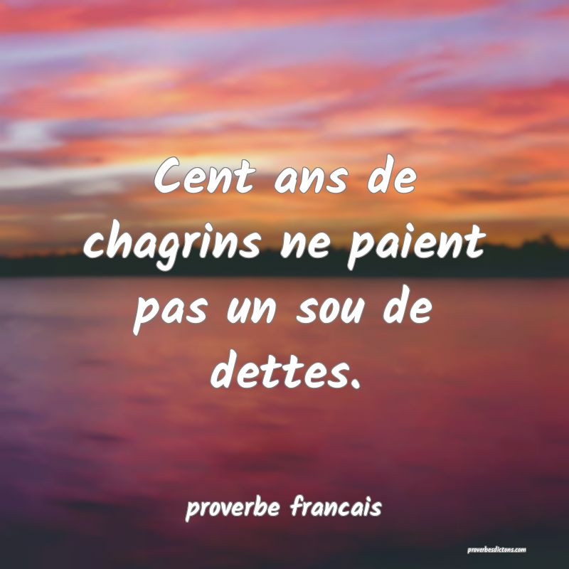 Cent ans de chagrins ne paient pas un sou de dettes.