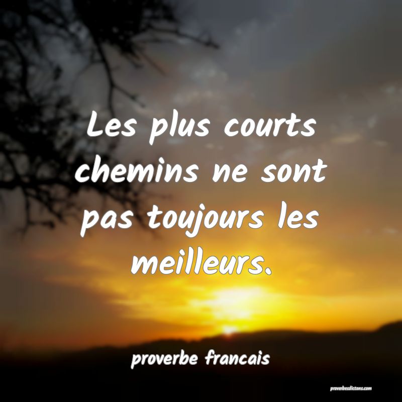 Les plus courts chemins ne sont pas toujours les meilleurs.