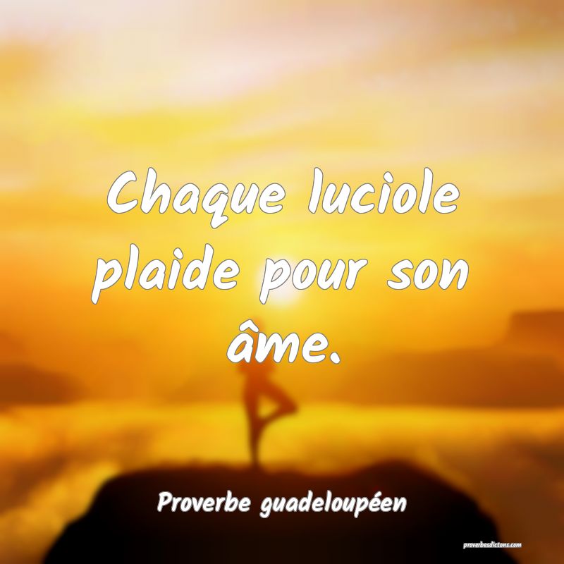 Chaque luciole plaide pour son âme.