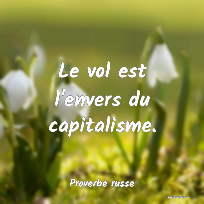  Le vol est l'envers du capitalisme.