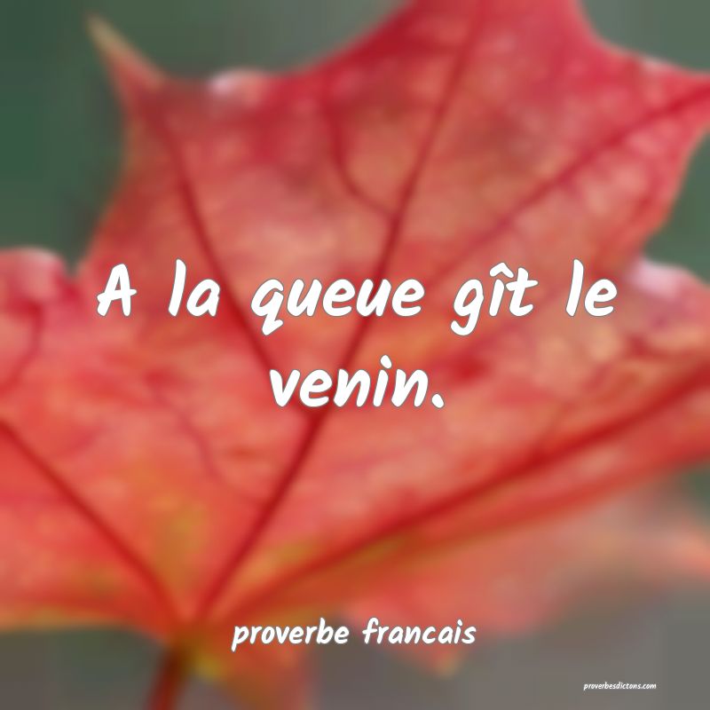 A la queue gît le venin.