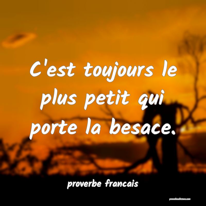 C'est toujours le plus petit qui porte la besace.