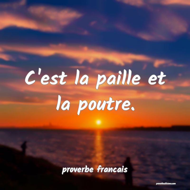 C'est la paille et la poutre.